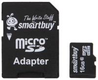 Карта памяти MicroSD 16GB Smart Buy Сlass 10 + SD адаптер