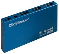 Разветвитель HUB DEFENDER SEPTIMA SLIM 7 портов, USB2.0(адаптер 2А)